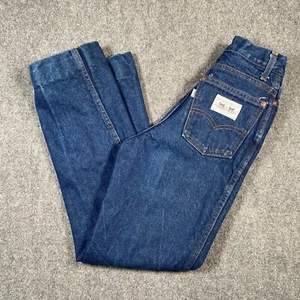 Jeans Levis donna 15 blu dritto bianco linguetta denim vita alta mamma anni 70 baffi - Foto 1 di 12