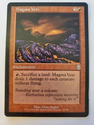 MTG Magic The Gathering Card Magma Vein Enchantment Red Odyssey 2001 - Image 1 of 2