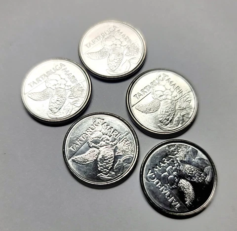 Brazil Coins 500 cruzeiros 1992, 5 coins uncirculated Brazilian Cruzeiro 🇧🇷 Cover