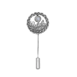 Outlander inspirierte schottische Highland stehende Steine Silber Pin mit Mondstein - Bild 1 von 1