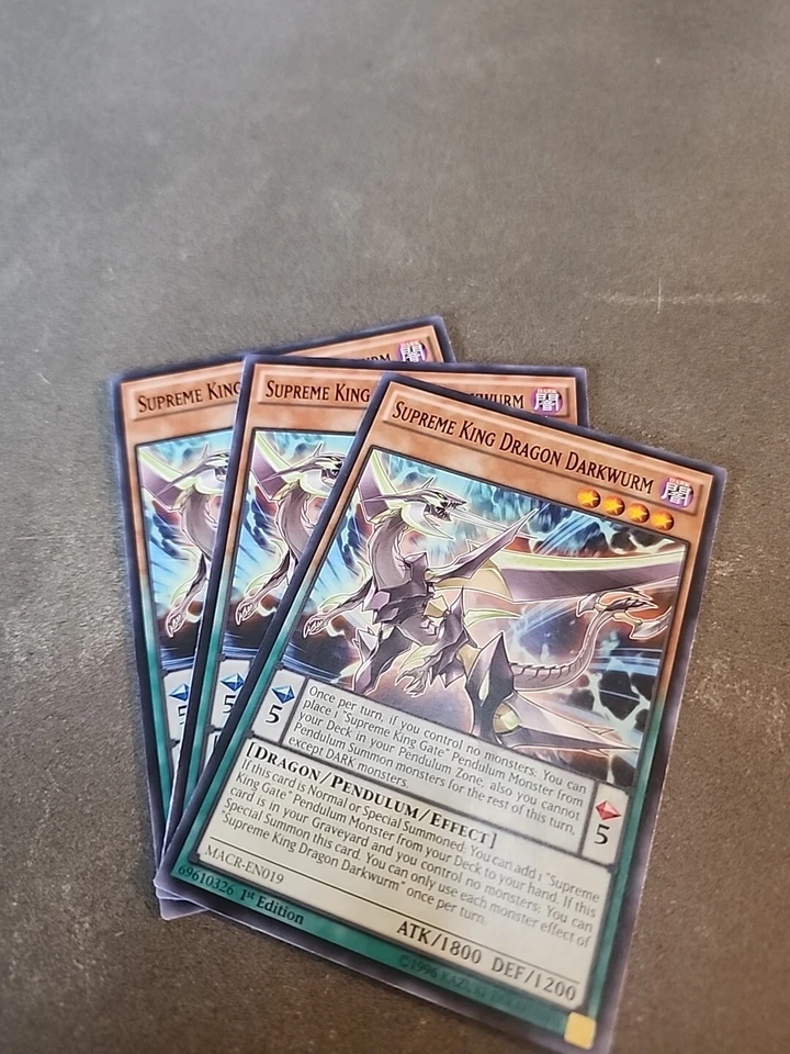 3X Yu-Gi-Oh! TCG Supreme King Dragon Darkwurm Maximum Crisis MACR-EN019  - Image 1 of 1