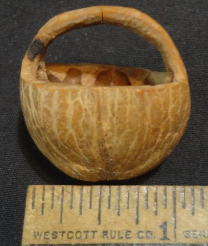 old hand-carved basket - from a walnut Cover
