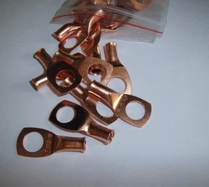(2) Wire Ring Terminal Copper 8 AWG Gauge 3/8" Connectors Car Audio Terminals - Picture 1 of 1