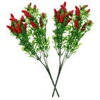  2 Pcs Knstlicher Roter Pfeffer Simulierter Pfefferstrau Vase Pflanze
