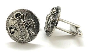 Jungfräuliche Lampen Manschettenknöpfe Vatikanische Bibliothek Sammlung Silber Rhodium Plattierung - Bild 1 von 7