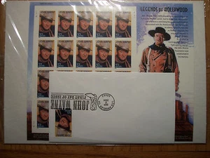 USA SC 3876 Legends of Hollywood, John Wayne Mint Sheet of 20 37 Cent Stamps 10 - Picture 1 of 1