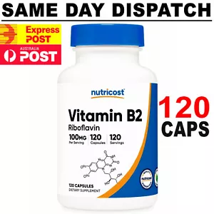 Nutricost Vitamin B2 Riboflavin 100mg 120 Capsules Gluten Free and Non-GMO - Picture 1 of 3