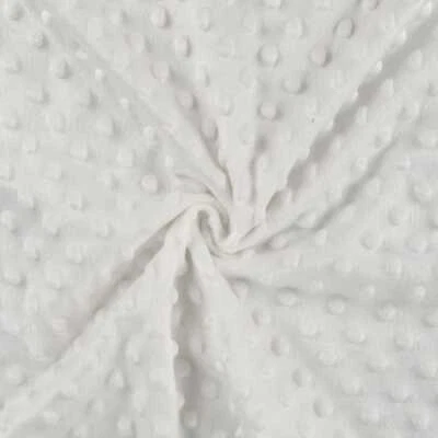 Luxury Supersoft DIMPLE Cuddle Soft Fleece Fabric Material - WHITE - Image 1 of 4