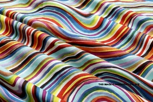 Indian By The Yard Lahriya Print Sewing Cotton Fabric Running Ethnic Loose Craft - Picture 1 of 3