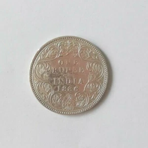 Moneda India Britanica 1 Rupia 1886 PLATA - Picture 1 of 2