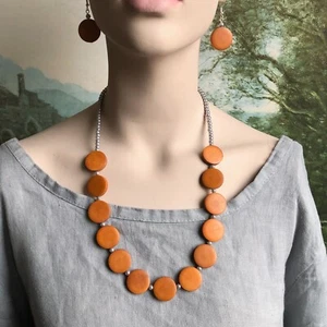 Round Brown Wooden Bead Jewellery Set or Separate Necklace, Bracelet or Earrings - Picture 1 of 24