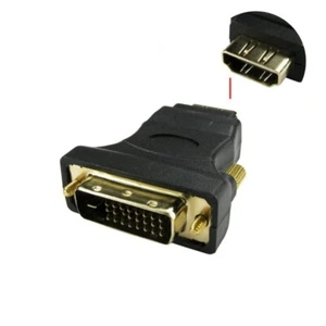 HDMI Female Socket to DVI-D 25 Pin Male Plug Converter Gold - Picture 1 of 1