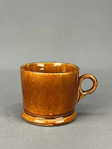 19th Century Bennington Pottery RING HANDLE 3 1/4" MUG w/ Rockingham Glaze (A) - Picture 1 of 10
