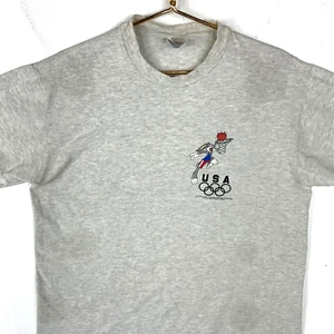Vintage Team Usa Olympics Bugs Bunny T-shirt Large Gray 1995 Single Stitch 90s - Picture 1 of 17