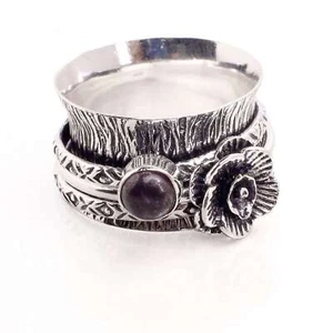 Silver Plated Spinner Ring Handmade Jewerly Gift For Women Size US 7.5 R-839 - Picture 1 of 3