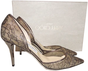 Jimmy Choo D'orsay 85Mm Pumps Laces Pointy Toe Addison Sz 39.5  Heels Shoes - Picture 1 of 7