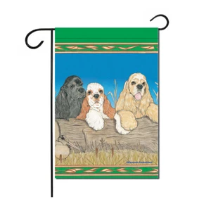 Bandiera da giardino Cocker Spaniel doppia faccia 12" x 17" - Foto 1 di 1