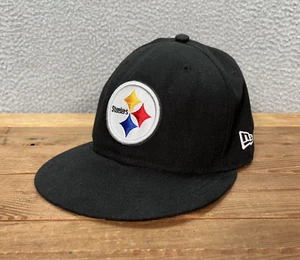 Pittsburgh Steelers Hat Adult 7 1/8 Black Fitted Cap New Era 59Fifty Football - Picture 1 of 11