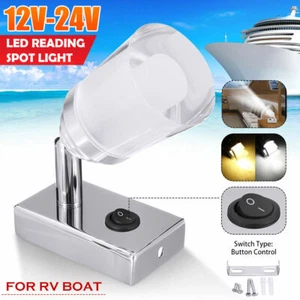 12V LED Swivel Reading Light RV Camper Trailer Wall Mount Bedside Lamp RV Boat - Picture 1 of 6