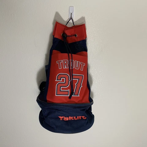 Los Angeles Angels Trout #27 Back Pack Sport Tote Bag  W/Bottom Cooler MLB Cover