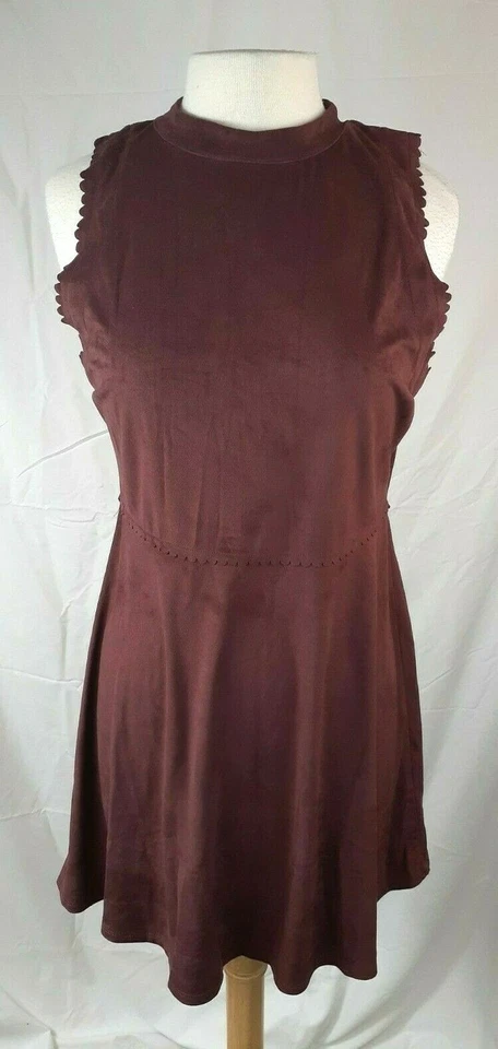 Derek Heart Women's S Brown Raisn Faux Suede Skater Fit And Flare Dress Western - Image 1 of 4