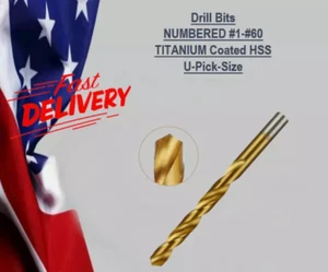 Drill Bits NUMBERED #1-#60 TITANIUM Coated HSS U-Pick-Size - Picture 1 of 1