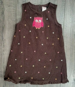 Gymboree Baby Girl 4T Fall Homecoming Brown Owl Corduroy Jumper Dress - Picture 1 of 3