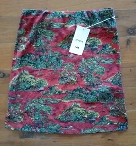 RVCA Skirt Women's XS/6 Short Mini Zipper Hawaiian Summer Beach Rosewood - Bild 1 von 8
