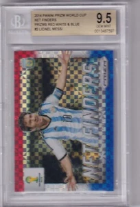 2014 Panini Prizm World Cup Net Finders No 2 Lionel Messi Red White Blue BGS 9,5 - Bild 1 von 2