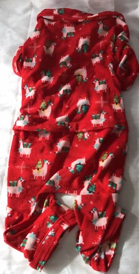 "Pijama Navidad Mascota L Gato Perro Lama Estampado Mono 23"" desde Cuello hasta Cola" Foto 1 de 3