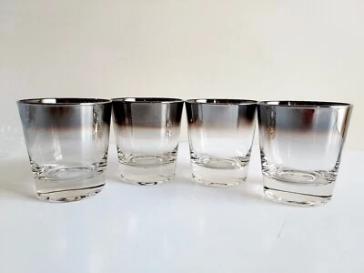 Conjunto de 4 copos de uísque Dorothy Thorpe prata desbotada antiquada bola baixa - Imagem 1 de 4