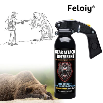 Feloiy Bear Repellent Spray Self Defense Security Protection 16 oz 35 Ft