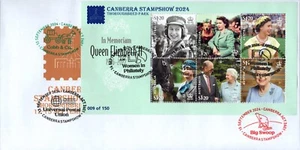 Mini hoja en portada Australia Canberra Stamp Show 09/150 OP 2024, los 6 matasellos - Imagen 1 de 1