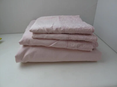 King Sheet Set 4 Pc Pink Geometric  Textured - Image 1 of 4