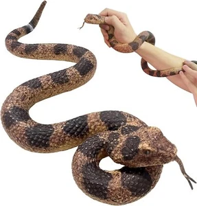 Realistic Fake Snakes Toy Soft Rubber Snake Realistic Keep Birds and Squirrel... - Picture 1 of 7