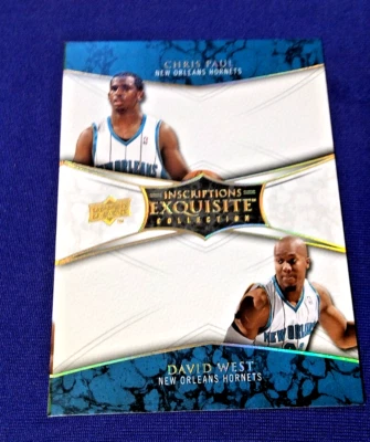 2008 UPPER DECK EXQUISITE INSCRIPTIONS AUTOGRAPH PROOF  CHRIS PAUL DAVID WEST - Image 1 of 3