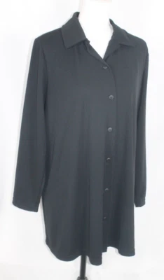 TOMORROW'S MOTHER MATERNITY BLOUSE LARGE BLACK COLLARED BUTTON DOWN LONG SLEEVED - Image 1 of 4