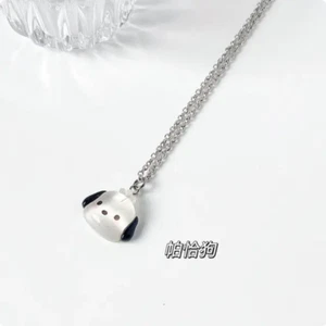Sanrio Pochacco Figure Resin Pendant Necklace w/ Tin Chain 11.5" New - Picture 1 of 5
