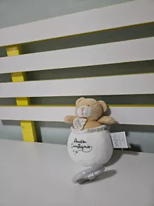 DOUDOU ET CAMPAGNE PARIS BABY TOY BEAR IN BASKET LOEVELY BEAR PLAYS ABC SONG - Picture 1 of 3