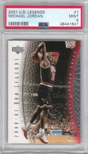 2001 Upper Deck Legends Bulls MICHAEL JORDAN Card #1 PSA 9 Mint (1641) - Picture 1 of 2