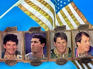 NFL ACTION PACK NFL QB CLUB PINS 1994 KELLY-KLINGLER-FAVRE-KOSAR PACKAGE DEAL - Bild 1 von 3