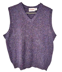 Vintage McGregor Wollmischung V-Ausschnitt Strick Pullover Weste Blau Gr. Large 80er - Bild 1 von 3