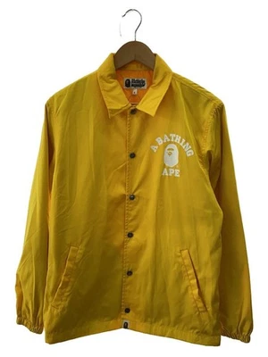 A Bathing Ape BAPE Logo Coach Jacket S Yellow Polyester #EK AHA - Image 1 of 4