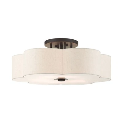 Livex Lighting - Solstice - 6 Light Semi-Flush Mount in French Country Style - - Image 1 of 2