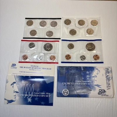 1999 Philidelphia & Denver Us Mint Uncirculated Coin Set Quarters - Image 1 of 4
