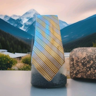 IZOD Tie Blue,Green,White,Black, Stripe 100% Silk 3.25" - Image 1 of 3