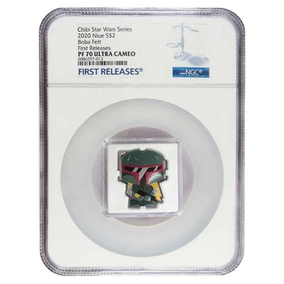 Niue Star Wars Chibi Boba Fett 2020 $2 1 oz plata NGC PF70UC FR Foto 1 de 2