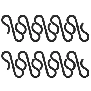 10 Pcs Black Plastic Hooks For Christmas Tree Light Clips Outdoor - Picture 1 of 12