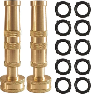 Boquilla de manguera giratoria ajustable Hourleey, boquilla de manguera de latón de alta resistencia de 4" paquete de 2 - Imagen 1 de 5