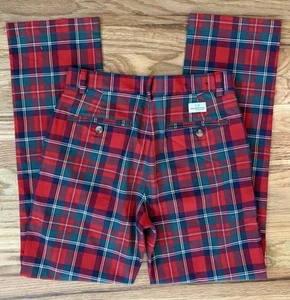 Vineyard Vines Boy's Christmas Holiday Breaker Pants Size 18 Red Plaid 30 x 29 - Picture 1 of 6